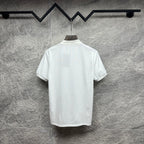 White Gucci polo shirt, back view with ribbed collar and short sleeves