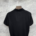 Black Gucci polo shirt back with stand collar and short sleeves