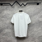 Gucci short-sleeve polo shirt, white GG pattern, back view with curved hem