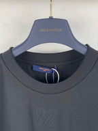 Louis Vuitton T-shirt neckline with inner brand label, dark black