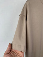 Louis Vuitton short-sleeve T-shirt sleeve and hem seam, beige