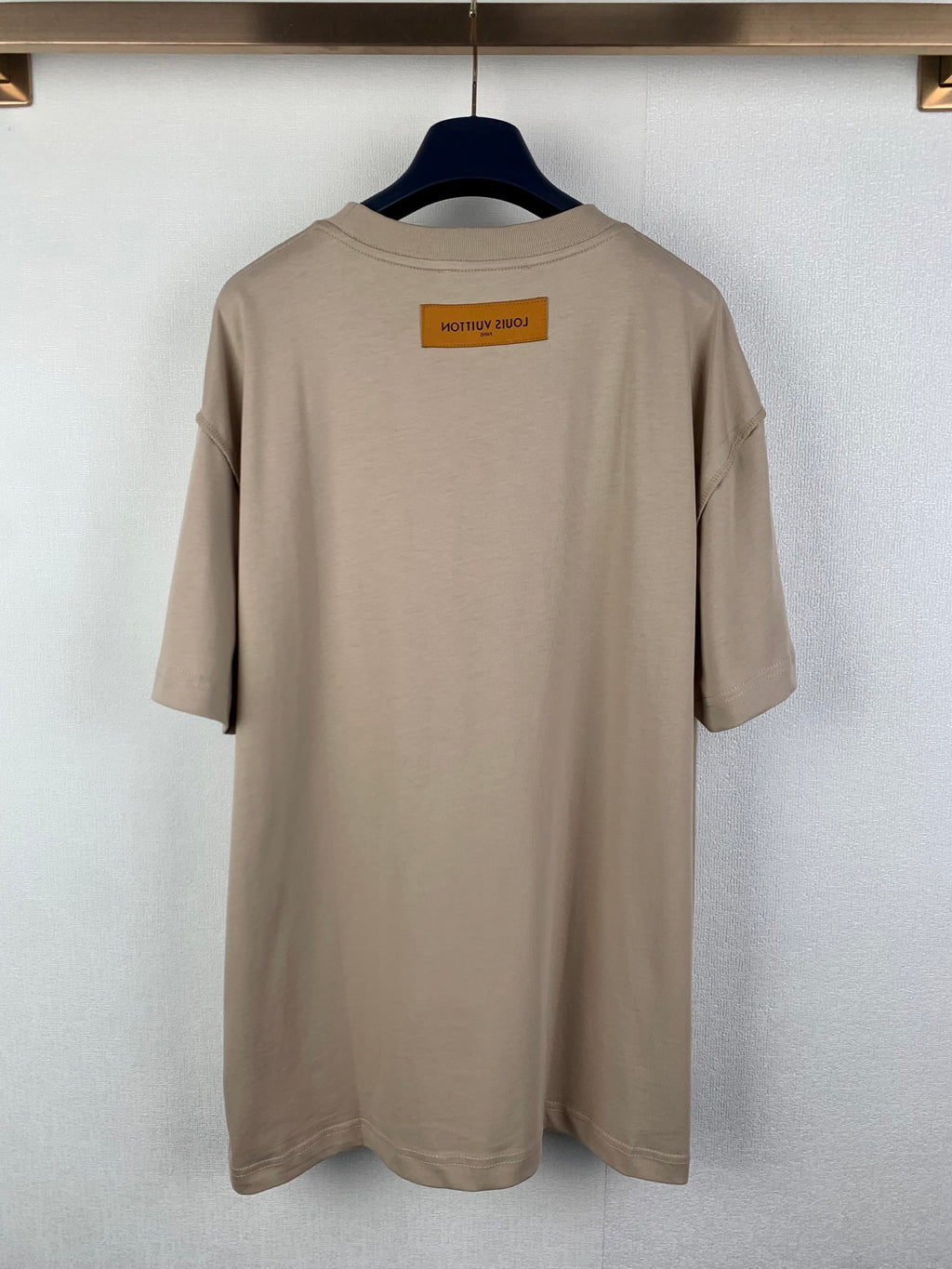 Louis Vuitton short-sleeve T-shirt, beige with back neck patch label