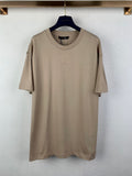 Louis Vuitton short-sleeve T-shirt, beige crew neck with LV logo on front