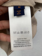 Louis Vuitton T-shirt care tag: Gentle dry clean, Made in Italy, fabric info
