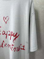 Balenciaga short-sleeve T-shirt side view with red heart and Valentine’s text