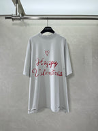 Balenciaga short-sleeve T-shirt, white with red heart and “Happy Valentine’s” text