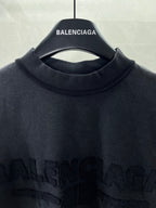 Balenciaga T-shirt neckline with brand name text on inner collar