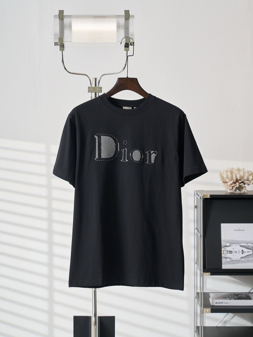 Dior short-sleeve T-shirt, black, large Dior logo on chest