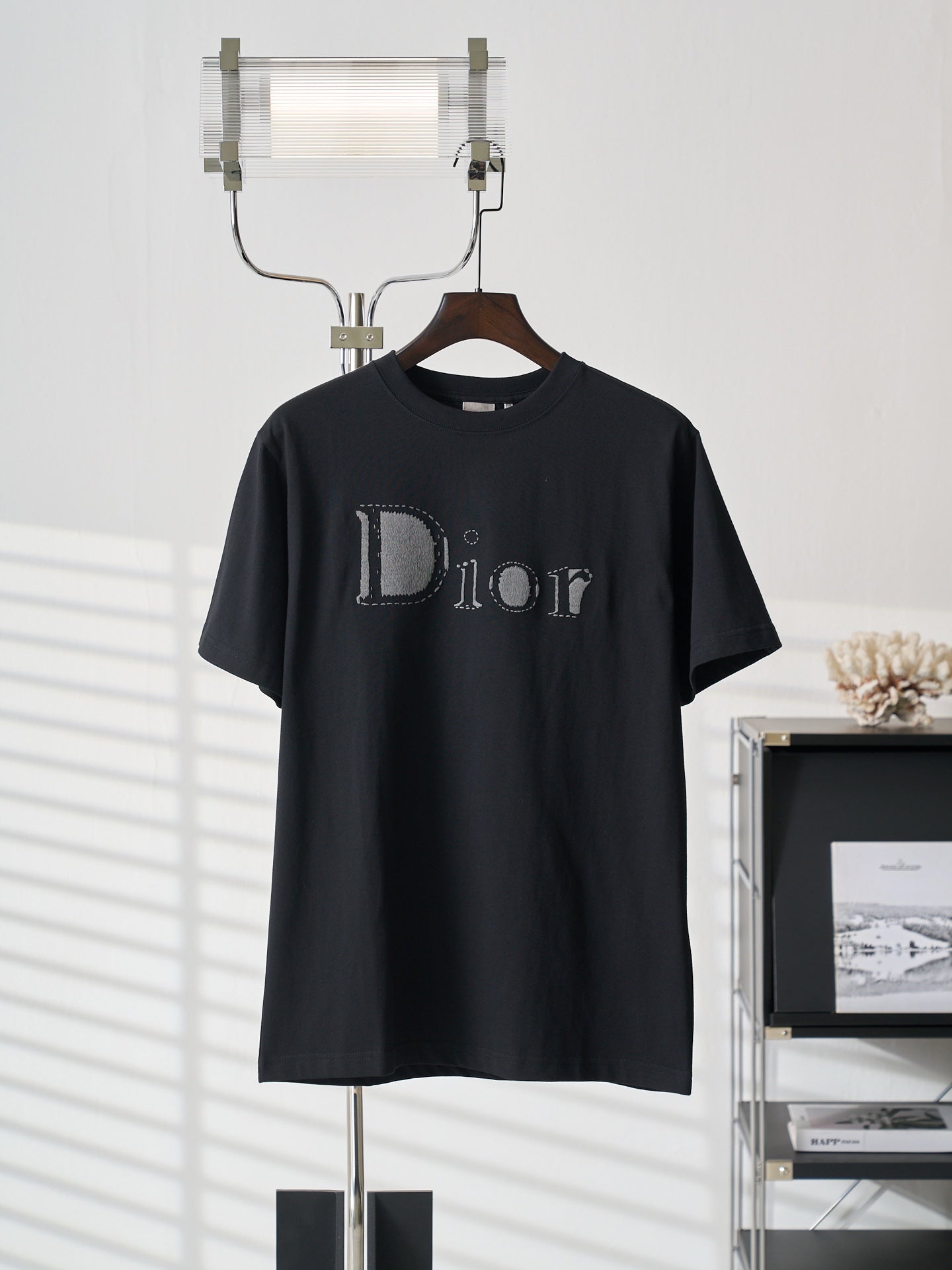 Dior short-sleeve T-shirt, black, large Dior logo on chest
