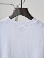 White T-shirt neckline and back yoke on hanger