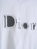 White Dior T-shirt with Dior lettering graphic print