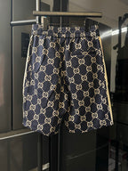 Gucci pants in navy with all-over GG monogram pattern and elastic waist