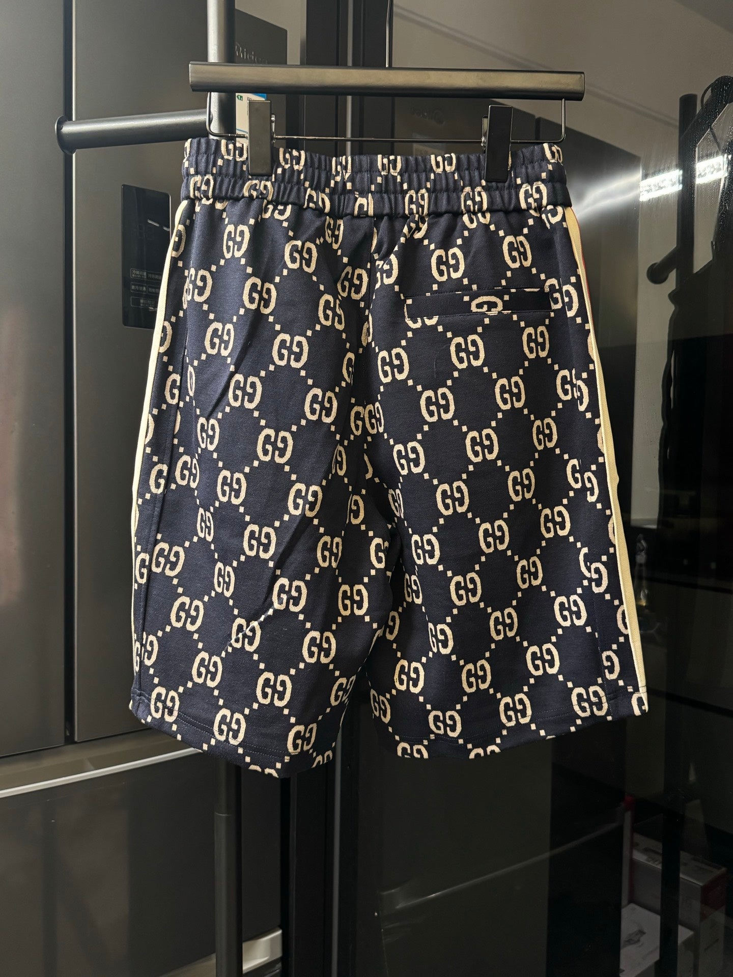Gucci pants in navy with all-over GG monogram pattern and elastic waist