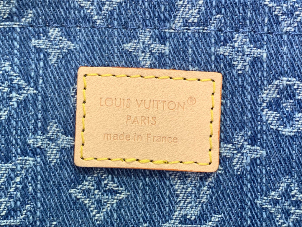 Louis Vuitton Paris made in France label on tan leather patch