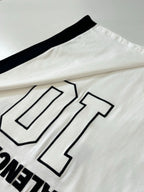 Balenciaga jersey front close-up with large number 10 graphic outline on white