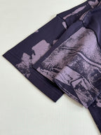 Louis Vuitton T-shirt sleeve detail with purple graphic print