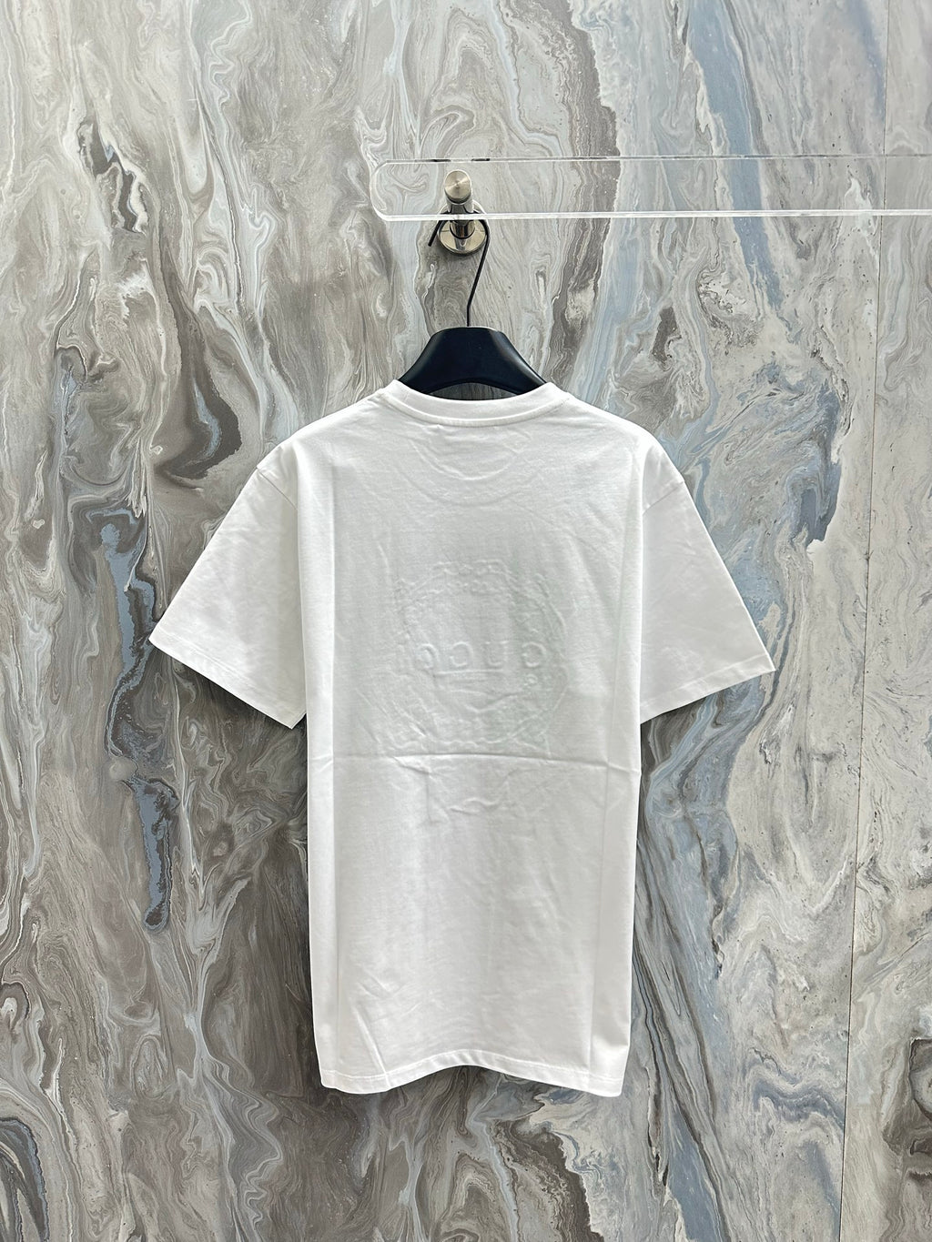 White short-sleeve T-shirt, plain back view