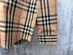 Burberry plaid shirt sleeves and hem with cuff stitching detail