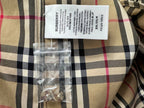 Burberry plaid shirt neck label and size tag
