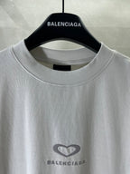 Balenciaga short-sleeve T-shirt collar with heart logo and BALENCIAGA text