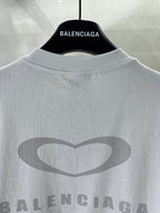 Balenciaga short-sleeve T-shirt back with large heart graphic and BALENCIAGA
