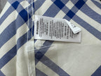 Burberry plaid shirt with interior care label and cream-blue check fabric