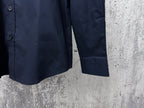 Burberry long-sleeve shirt, dark navy, with buttoned cuffs and straight hem