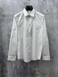 Burberry long-sleeve shirt, white, button-front with pointed collar