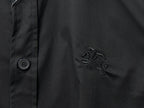 Burberry long-sleeve shirt, dark black, logo embroidery on chest and button