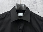 Burberry long-sleeve shirt, dark black, neckline with brand tag