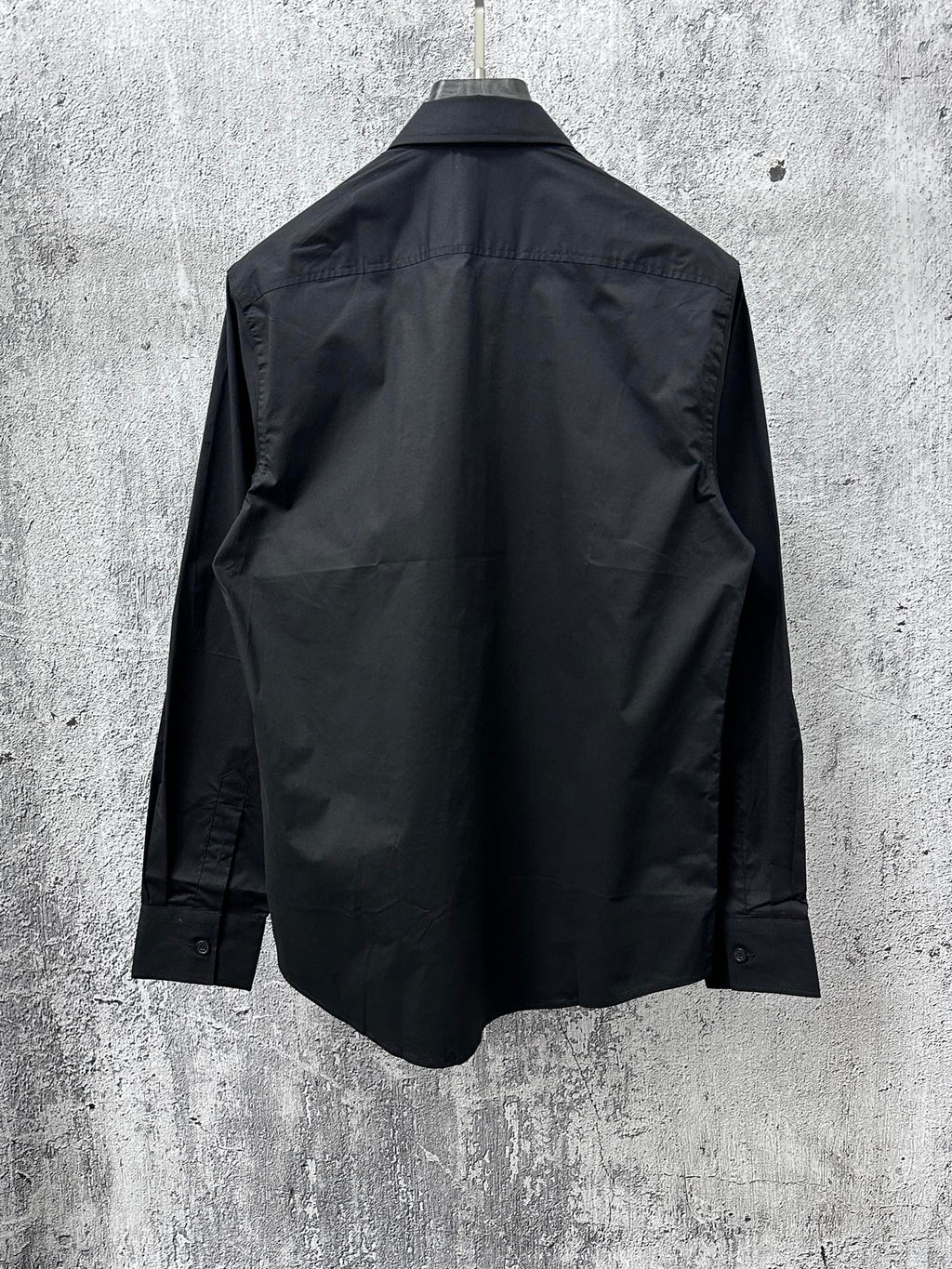 Burberry black button-front long-sleeve shirt, back view