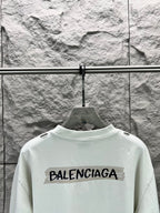 Light mint Balenciaga T-shirt with centered back logo print and crew neck
