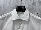 White button-up shirt collar with button placket