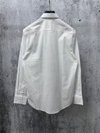 Burberry long-sleeve shirt, white with button cuffs and plain back