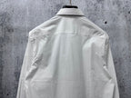 Burberry long-sleeve shirt, white with yoke seams and buttoned back