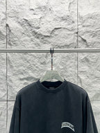 Dark charcoal Balenciaga logo T-shirt with crew neck and short sleeves