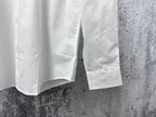 Burberry white dress shirt front with long sleeves and curved hem