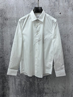 Burberry white button-up dress shirt with long sleeves and pointed collar