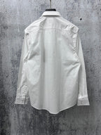Burberry white long-sleeve button-up shirt back view with yoke and cuffs