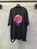 Black Balenciaga T-shirt with front Planet Earth graphic and Balenciaga logo