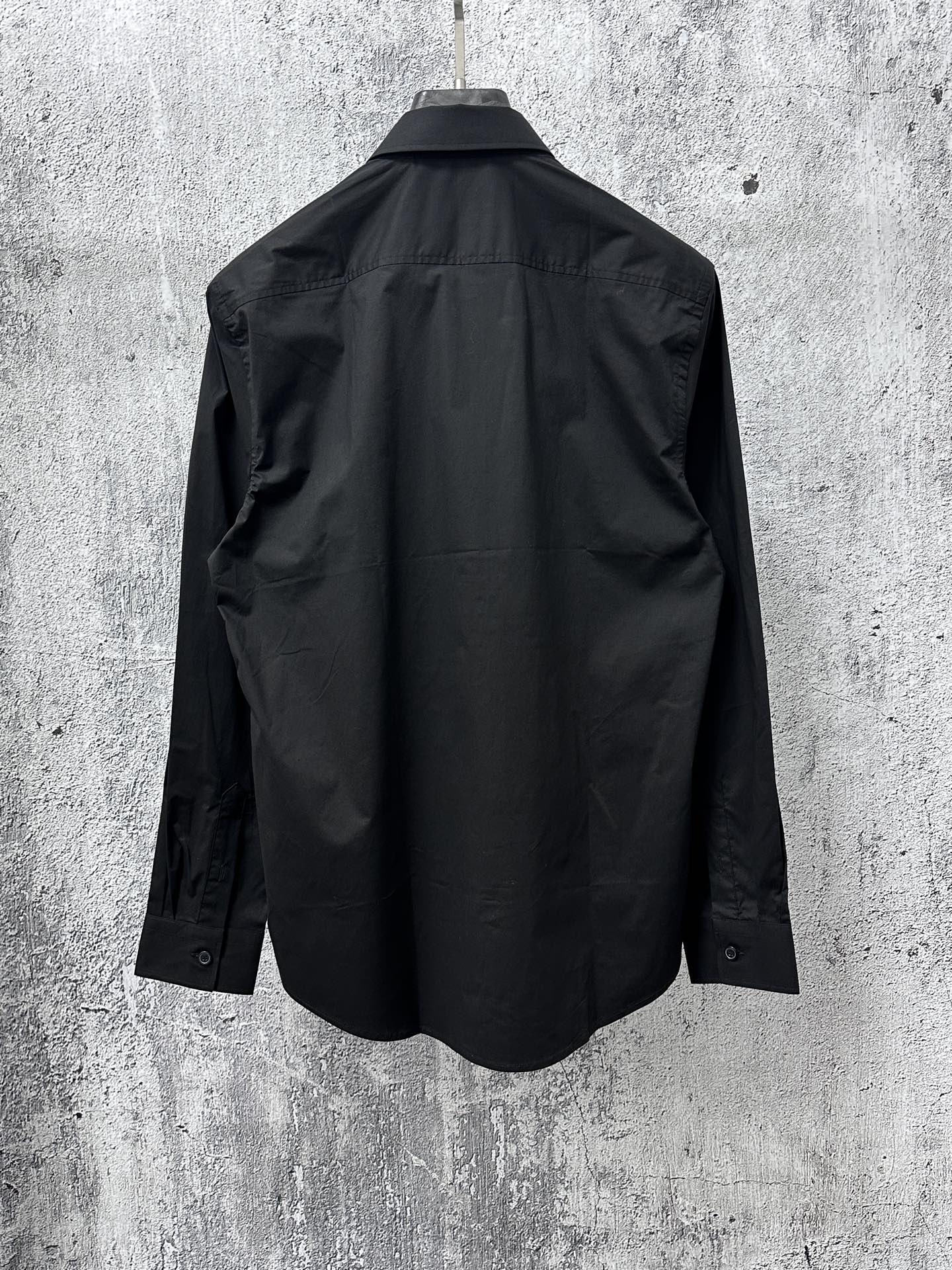 Burberry long-sleeve button-up shirt in black, back view