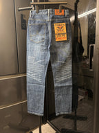 Light blue denim jeans with back patch pockets and POLO Ralph Lauren logo tag