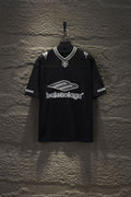 Balenciaga black short-sleeve polo shirt with Balenciaga logo print