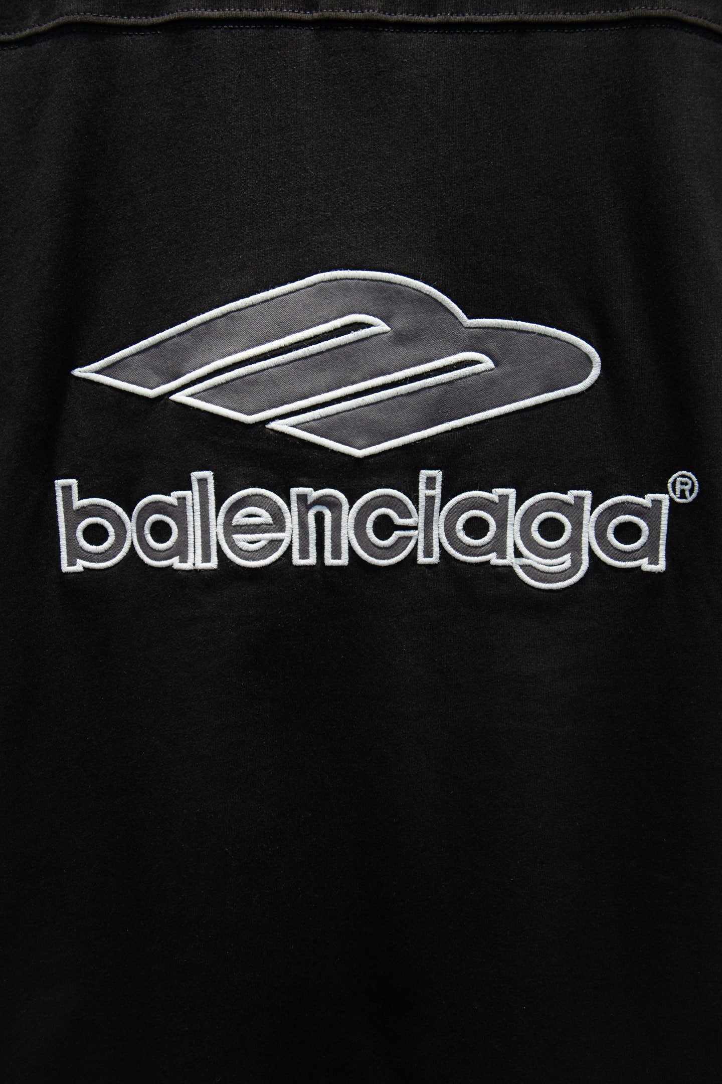 Balenciaga black polo shirt with large Balenciaga logo graphic