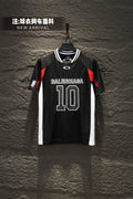 Balenciaga short-sleeve jersey with BALENCIAGA 10 graphic, black and white trim