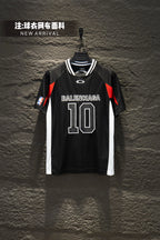 Balenciaga short-sleeve jersey with BALENCIAGA 10 graphic, black and white trim