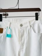 Louis Vuitton white denim waistband with button and pocket detailing