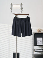 Louis Vuitton dark navy shorts with elastic waist and draped front