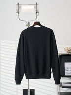 Black crewneck long-sleeve sweatshirt, plain back view