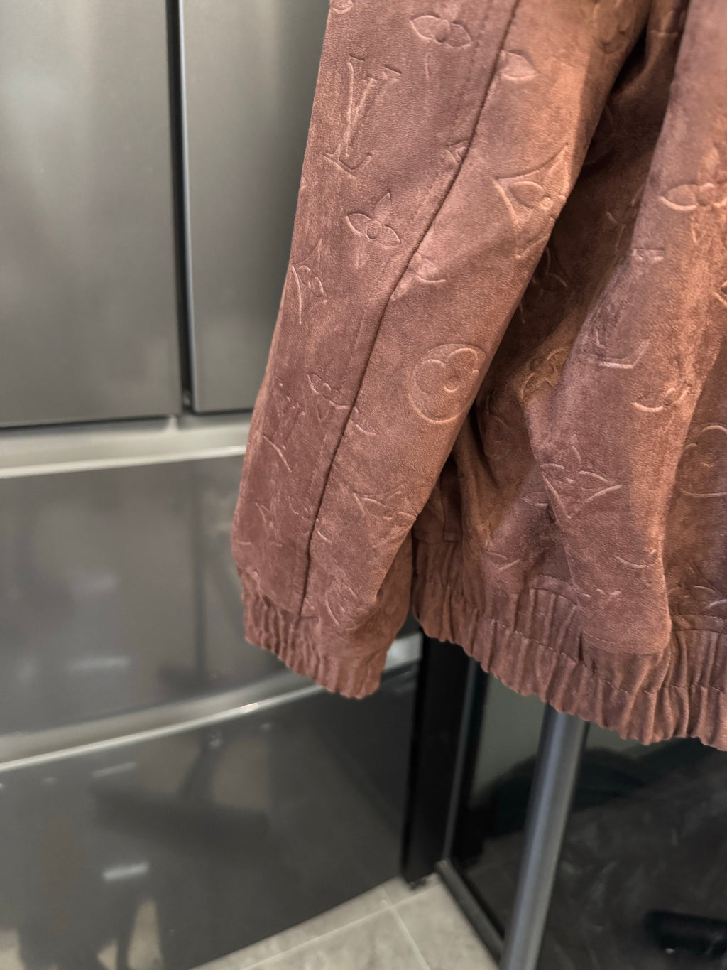 Louis Vuitton monogram hooded jacket, brown, sleeve with ribbed cuff and hem